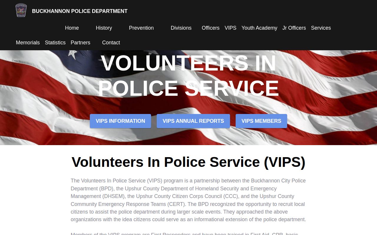 Buckhannon Police annual arrest-record statistics page
